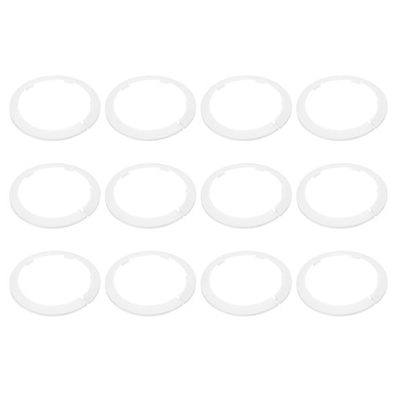 12 Pack Flange Water Pipe Cover, 8.3"x 6.3"x 0.5" Plastic Round Pipe Collar Clip-on for 161mm, White