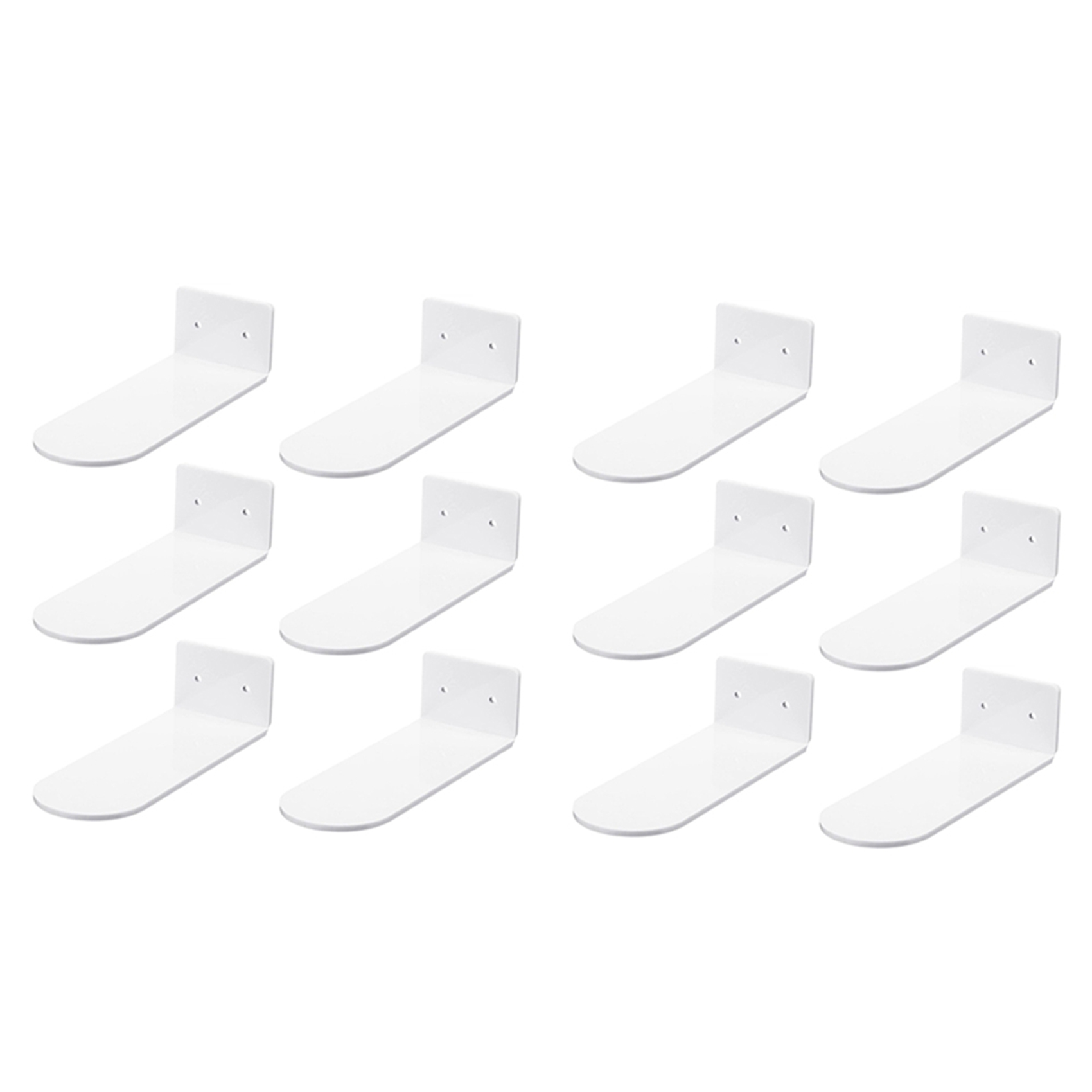 12 Pack Floating Shoe Shelves,White Acrylic Wall Mounted Shoe Display