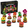 thumbnail image 1 of 12 Pack Flower Succulent Building Bricks Set Compatible with Lego, 1001 Pcs DIY Creative Bouquet Building Blocks Kit for Adults & Teens, Art Floral Home Decor, Perfect Mother's Day Gift for Mom, 1 of 8