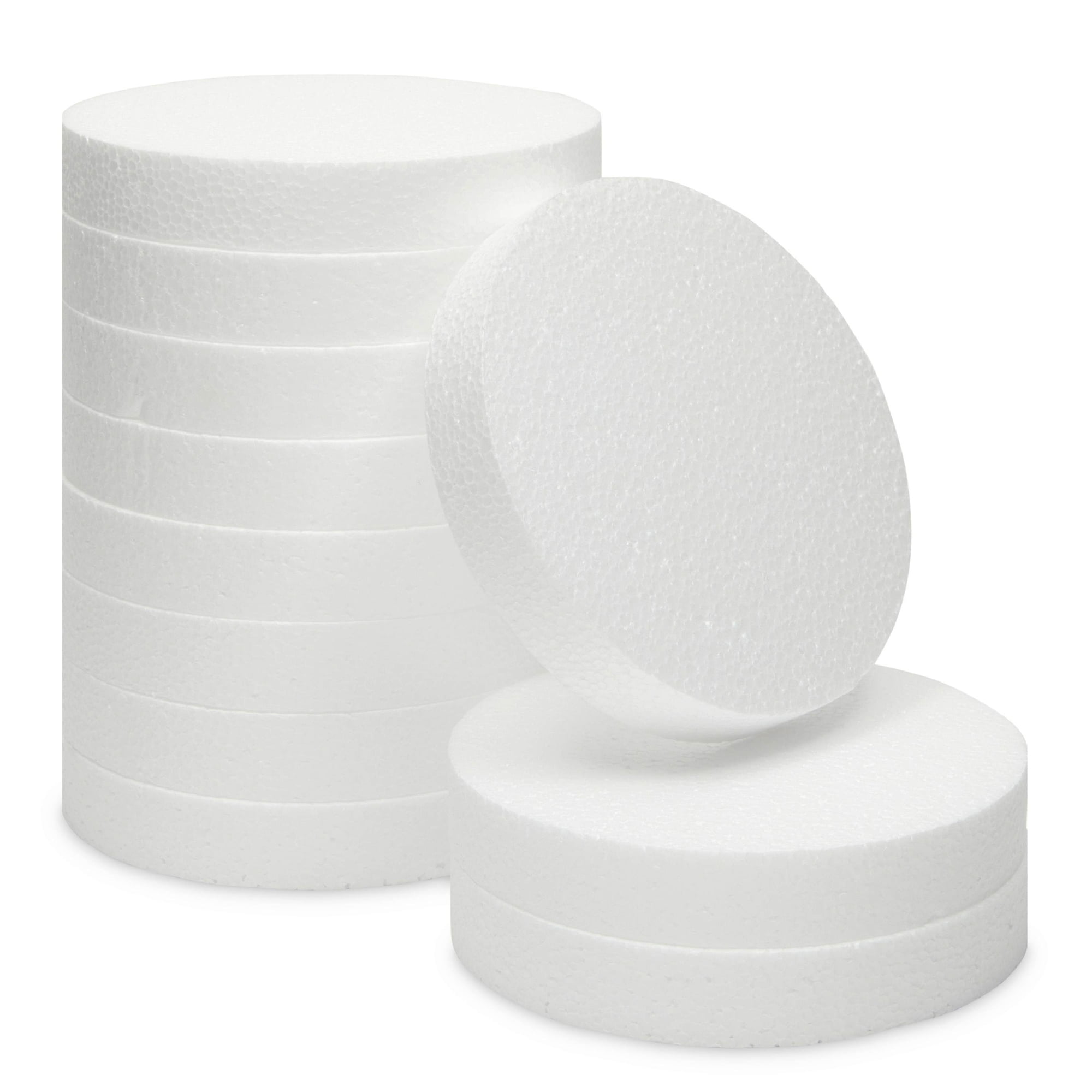 Juvale 12 Pack Foam Circles for Crafts, Round Polystyrene Discs for DIY Projects, 4 x 4 x 1 in