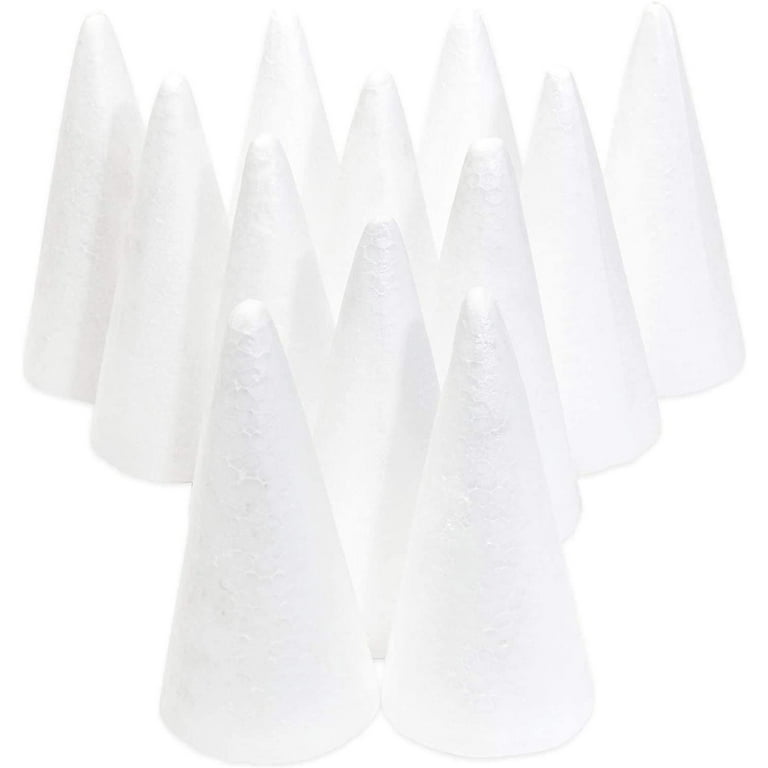 12 Pack Craft Foam - Foam Cones for Crafts, Trees, Holiday Gnomes,  Christmas Decorations, DIY Art Projects (7.3x2.7 in)