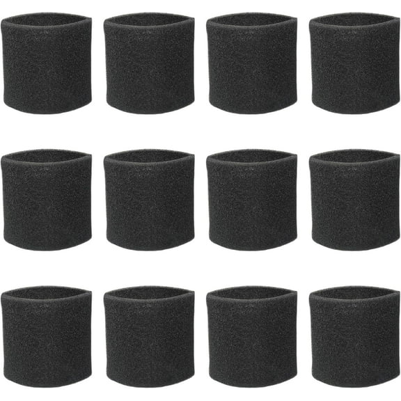 12-Pack Foam Filter for Wet Pick-up, VFF51 3701, Compatible with HART 5 to 20 Gallon Wet/Dry Vacuum Cleaners