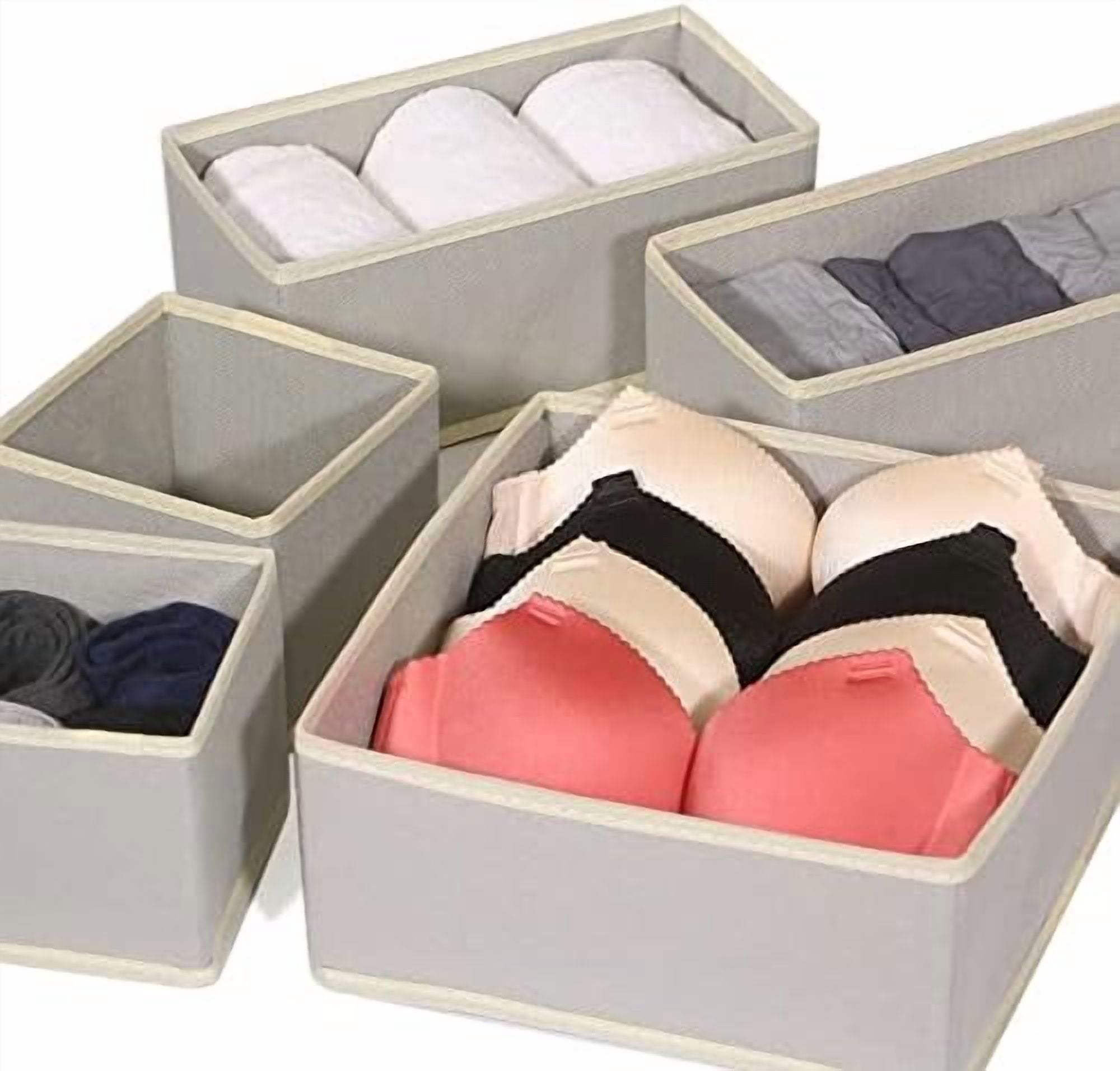 12 Pack Foldable Cloth Storage Box Closet Dresser Drawer Organizer ...