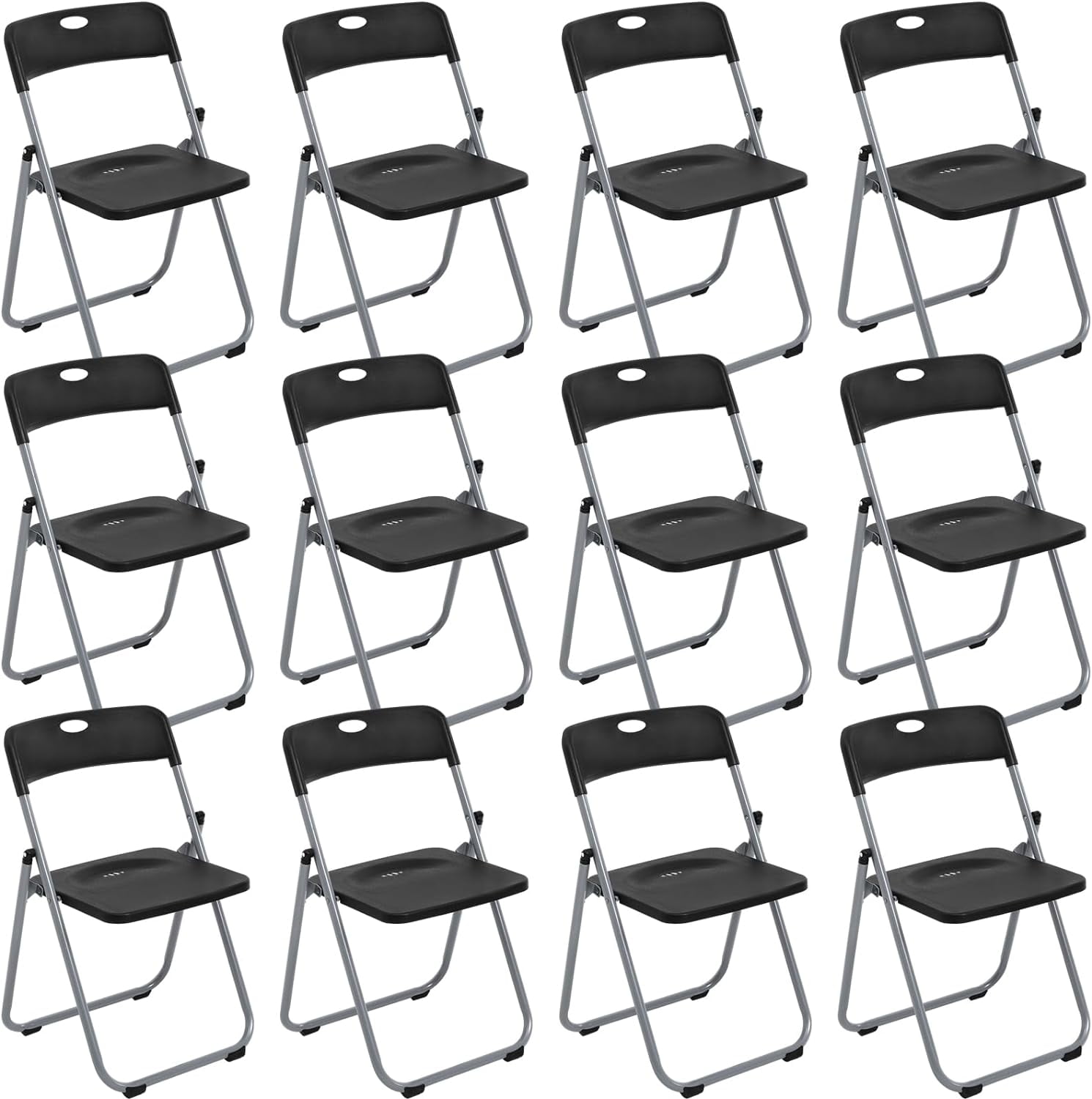 12 Pack Folding Plastic Chair Stackable Steel Folding Chairs Bulk