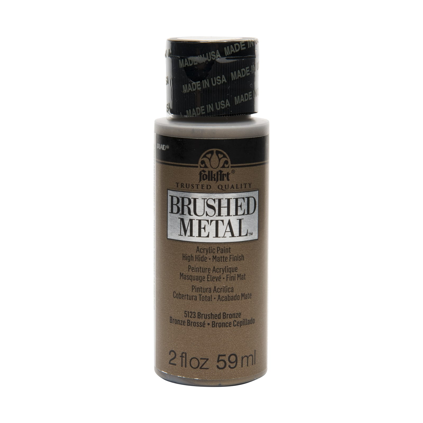FolkArt Brushed Metal Matte Finish Acrylic Paint, 2oz., 12 Pack