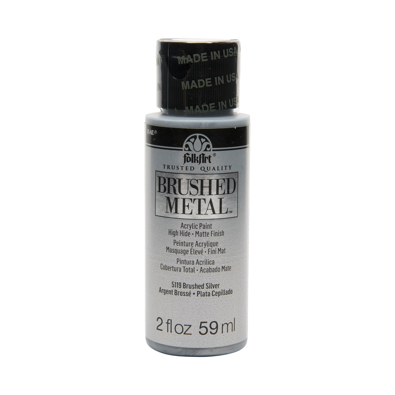 FolkArt Brushed Metal Matte Finish Acrylic Paint, 2oz., 12 Pack