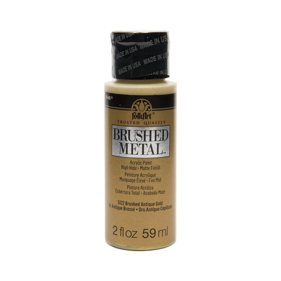FolkArt Brushed Metal Matte Finish Acrylic Paint, 2oz., 12 Pack