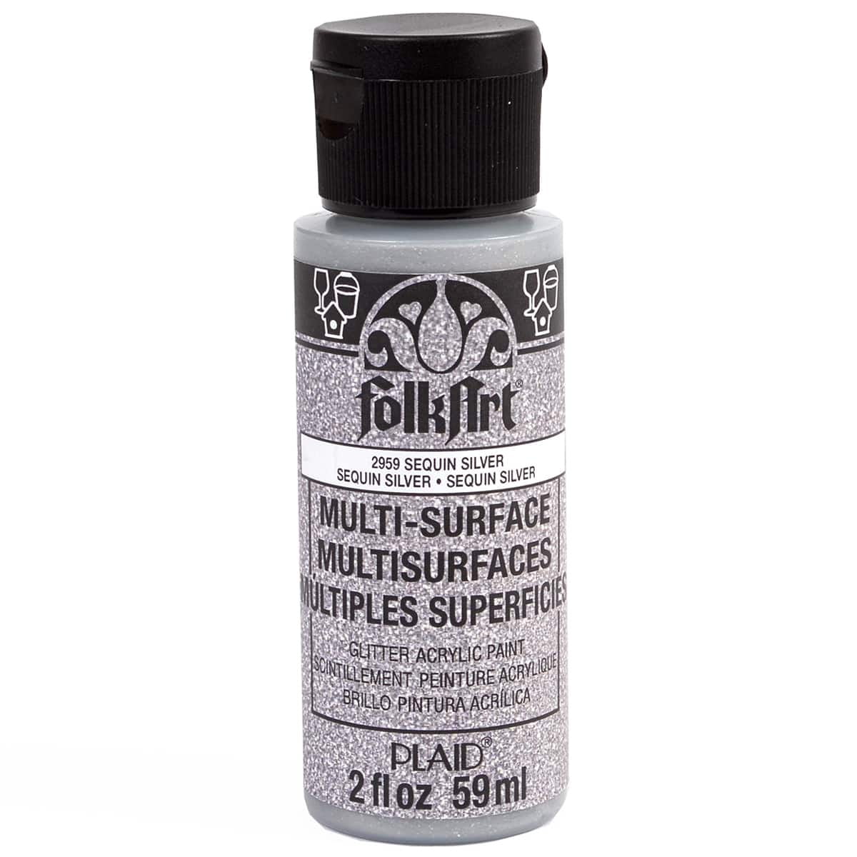 12 Pack FolkArt® MultiSurface Glitter Acrylic Paint