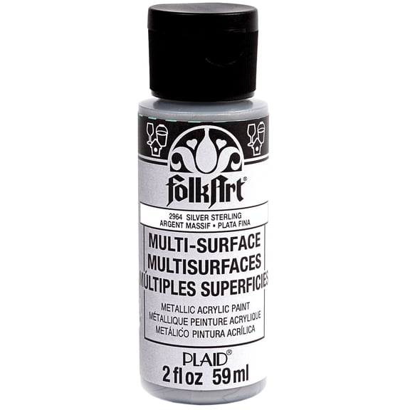 FolkArt Multi-Surface Metallic Acrylic Paint, 12 Pack