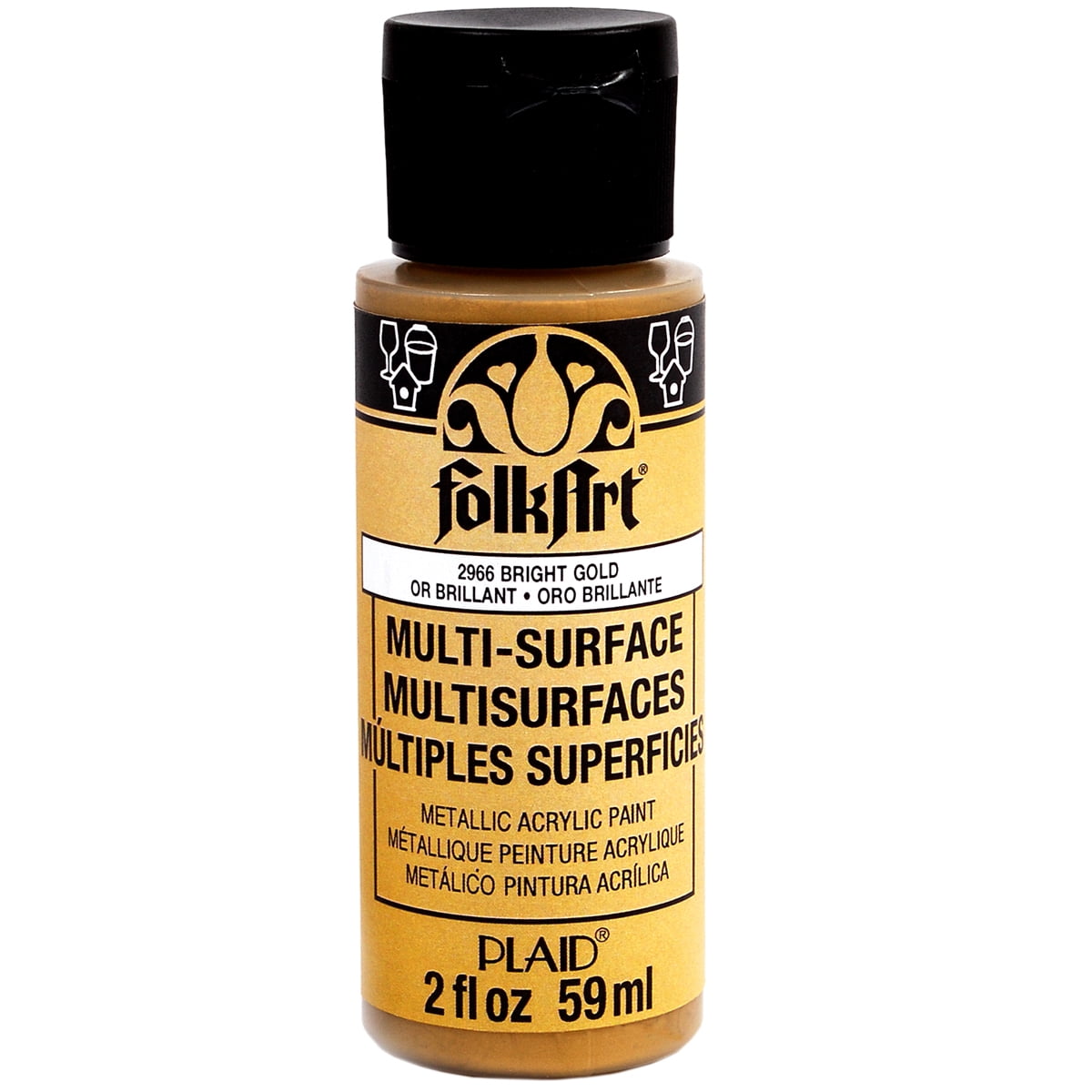 FolkArt Multi-Surface Metallic Acrylic Paint, 12 Pack