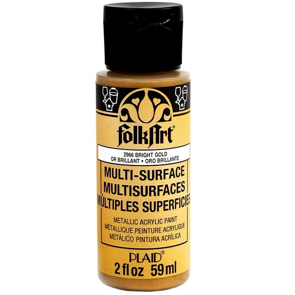 FolkArt Multi-Surface Metallic Acrylic Paint, 12 Pack