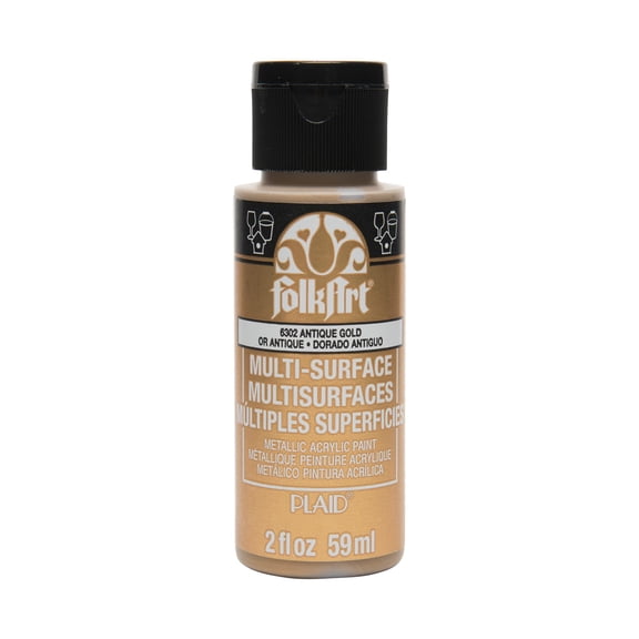 FolkArt Multi-Surface Metallic Acrylic Paint, 12 Pack