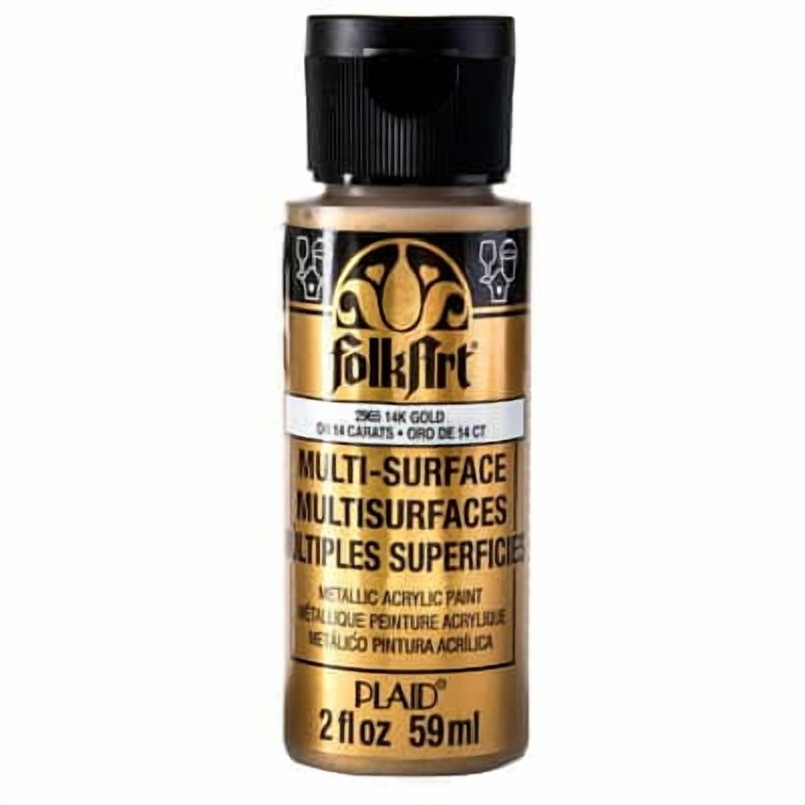 FolkArt Multi-Surface Metallic Acrylic Paint, 12 Pack