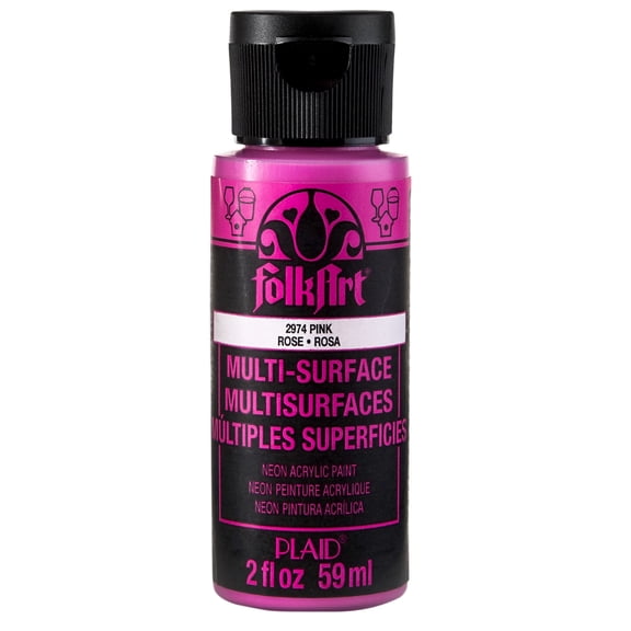 FolkArt Multi-Surface Neon Glow Acrylic Paint, 2oz., 12 Pack