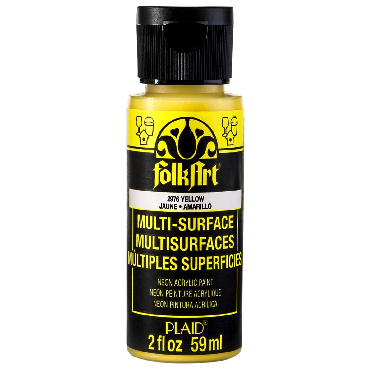 FolkArt Multi-Surface Neon Glow Acrylic Paint, 2oz., 12 Pack