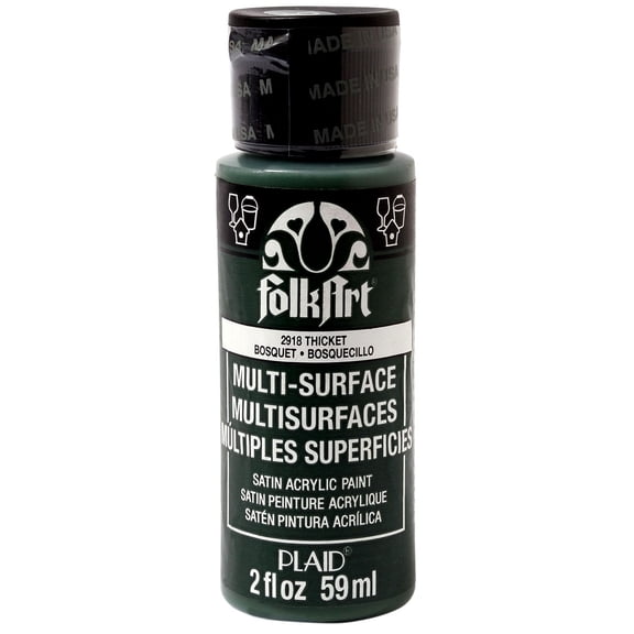 2oz. Thicket Multi-Surface Satin Acrylic Paint by FolkArt - Non-Toxic Paint for Drawing - Painting - Art & Crafts Supplies - Bulk 12 Pack