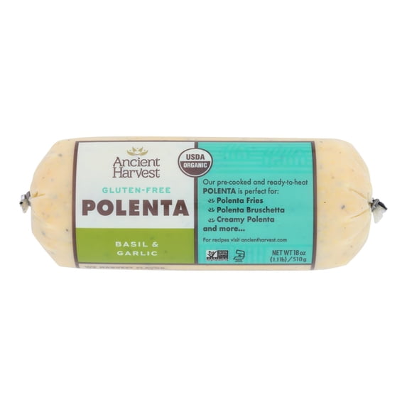(12 Pack) Food Merchants Organic Basil Garlic Polenta, 18 Oz