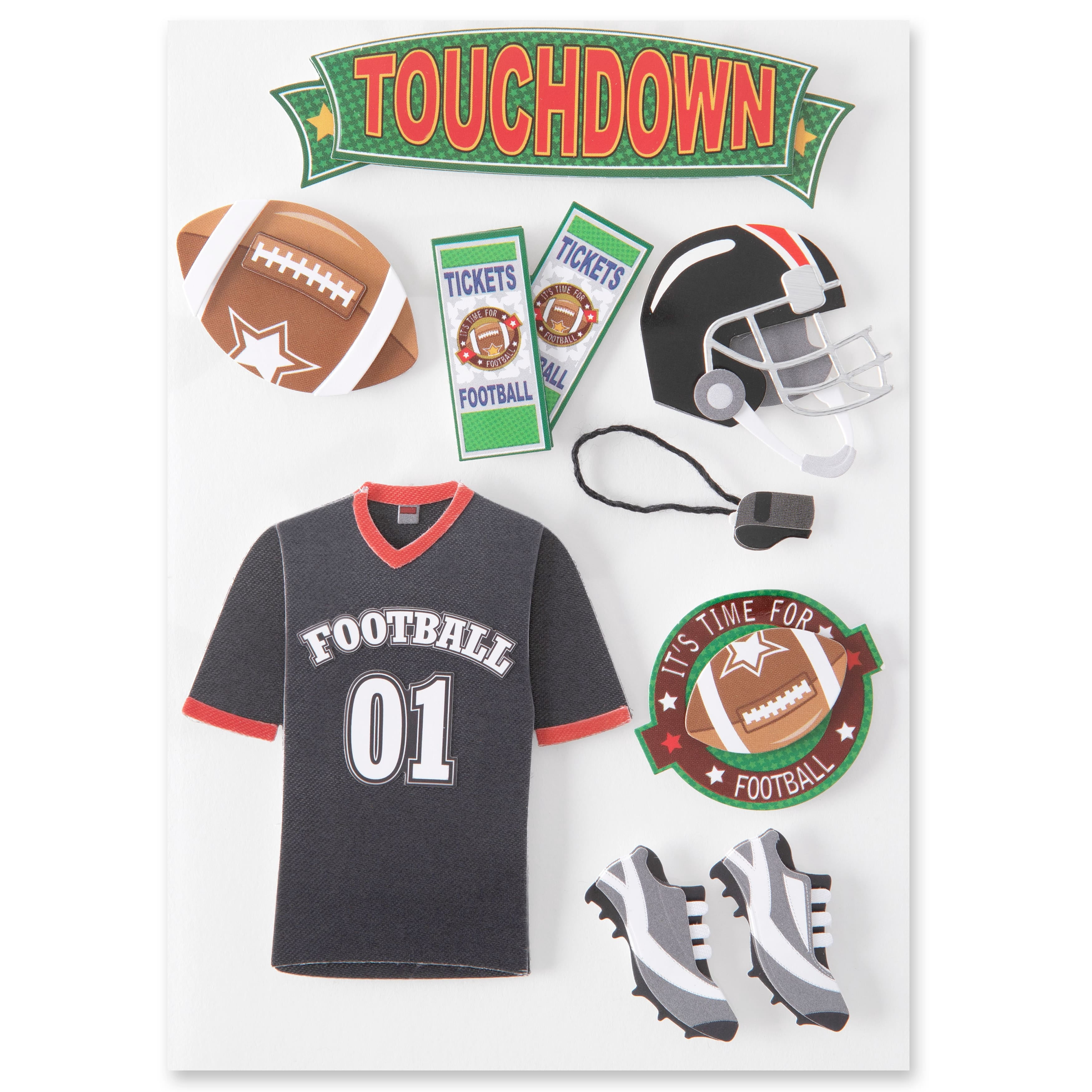 Recollections Football Dimensional Stickers, 12 Pack