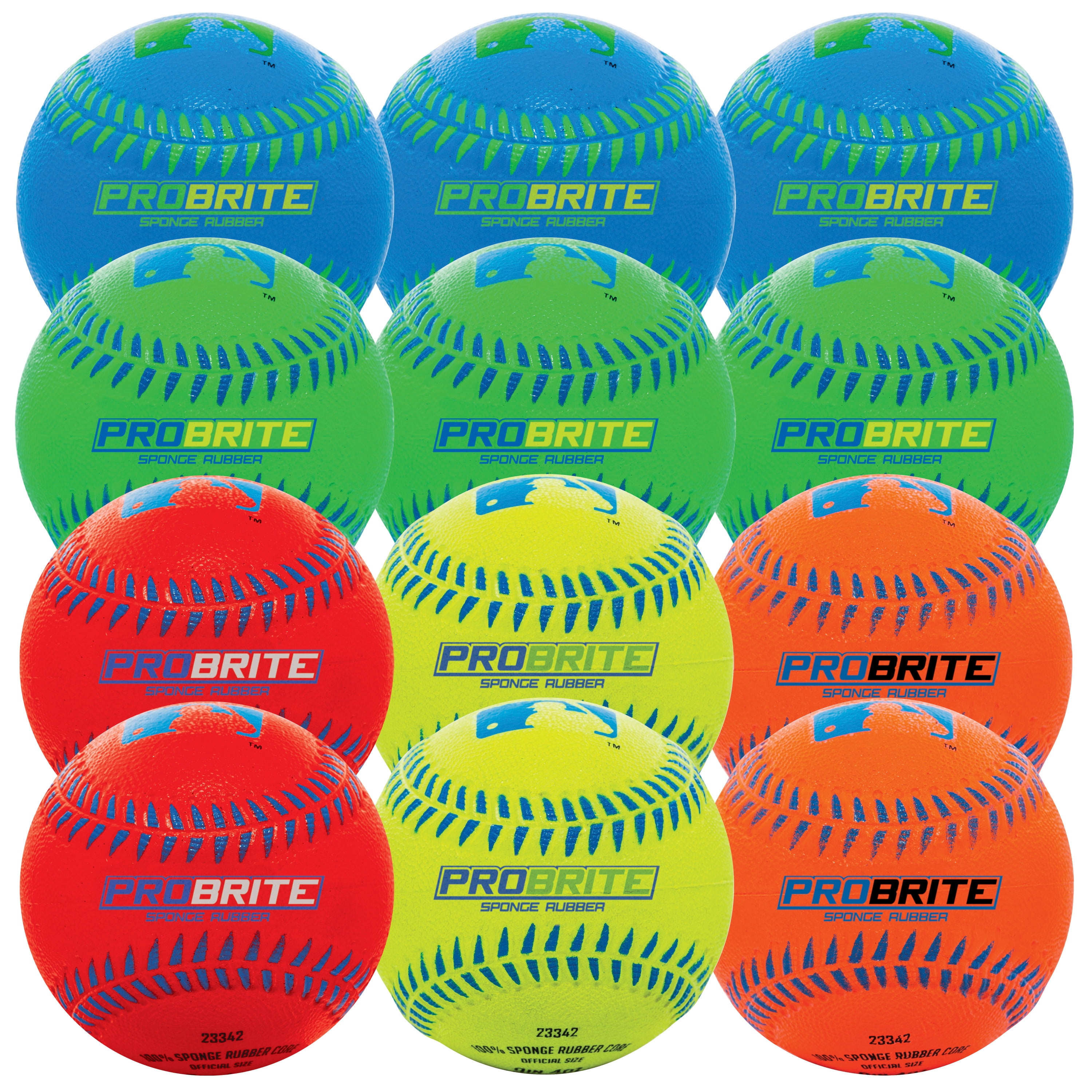12 Pack) Franklin Sports Probrite Neon Rubber Tee Ball