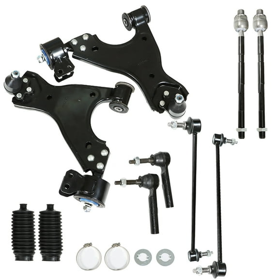 12-Pack Front Lower Control Arms with Ball Joints Tie Rod End Link Suspension Kit Replacement for Enclave 08 - 17, Traverse 09 - 17, Acadia 07-16 K621232 K621231