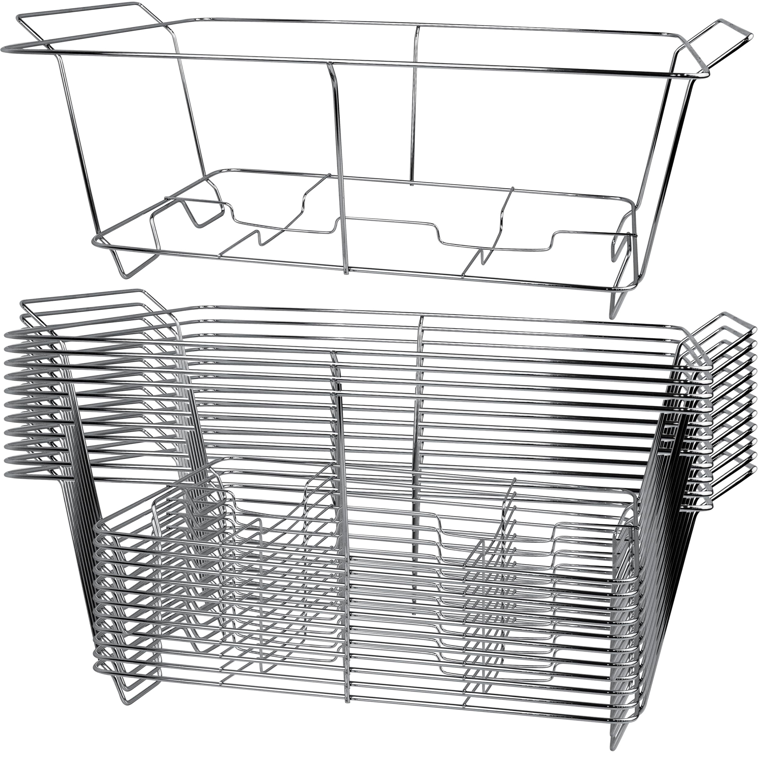 12 Pack Full Size Chrome Chafing Rack Stand, Wire Buffet Frame for ...