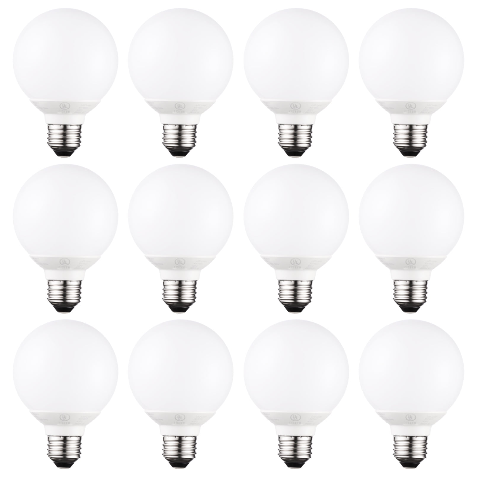 12 Pack G25 LED Globe Bulb, E26 Base, Ideal for Bathroom Vanity or Mirror, Dimmable, 2700K Soft White