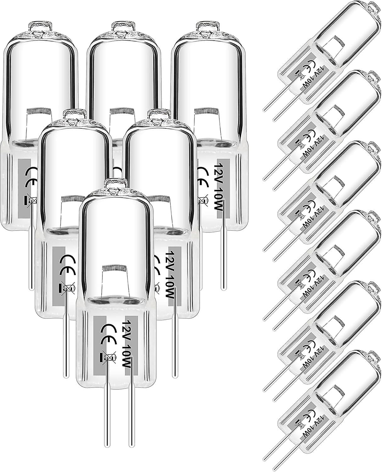 12 Pack G4 Halogen Bulb 10w 12v 2800k 2 Clear Capsule Lamps For Range ...