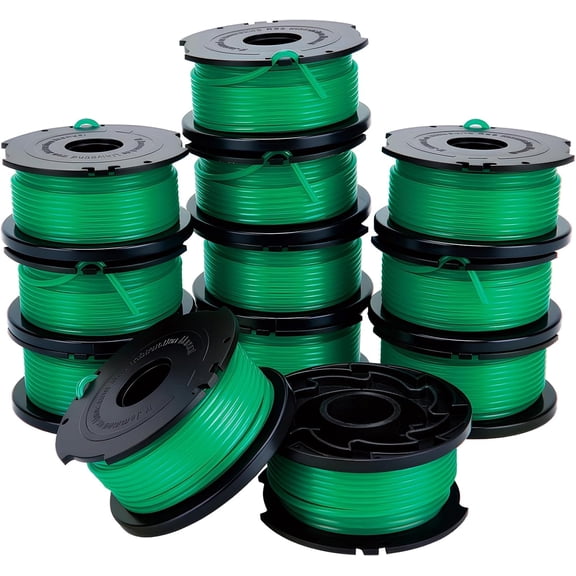 12-Pack GH3000 Trimmer Spool Replacement - 20ft 0.080" Auto Feed Single Line - Compatible with Black*and*Decker Weed Eater String for SF-080, SF-080-BKP, LST540, GH3000 - Edger Refill