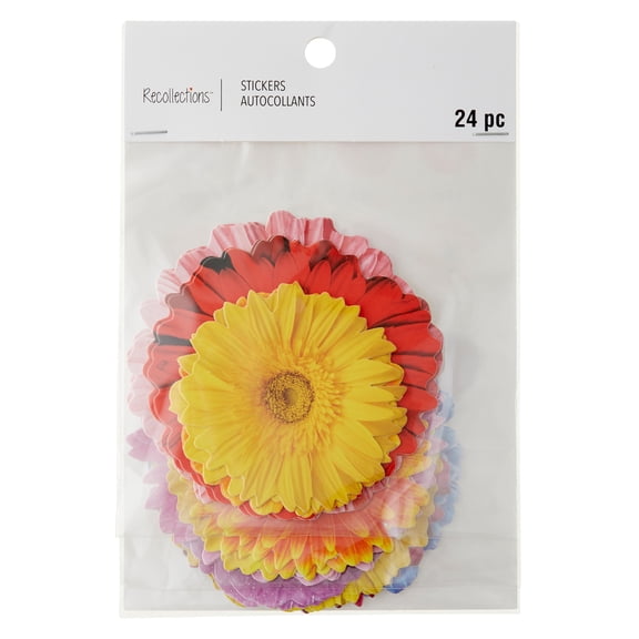 Recollections Gerbera Daisy Die Cut Stickers, 12 Pack