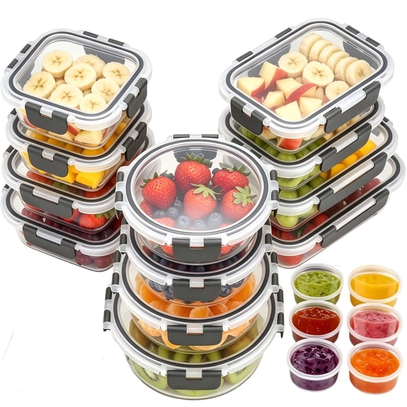 12 Pack Glass Food Storage Container Set with Lids Non Toxic, Stackable Borosilicate Glass Meal Prep Containers, Microwave, Oven, Freezer and Dishwasher Safe