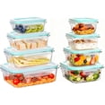 thumbnail image 1 of 12 Pack Glass Food Storage Containers with Lids, Airtight Leak-Proof Locking Meal Prep Bento Boxes, Microwave Oven Freezer Dishwasher Safe, BPA-Free, 1 of 10