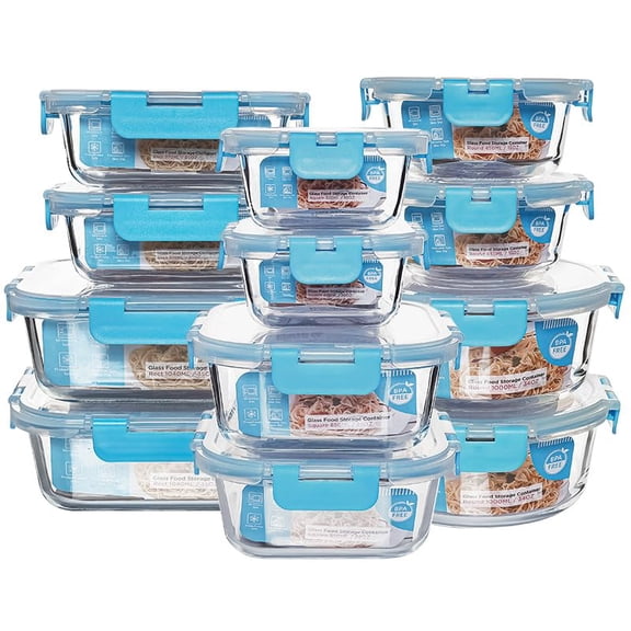 12 Pack Glass Storage Containers Transparent  Stackable Design Meal Prep For Food Home Kitchen & Pantry Organization Microwave/freezer/dishwasher Safe