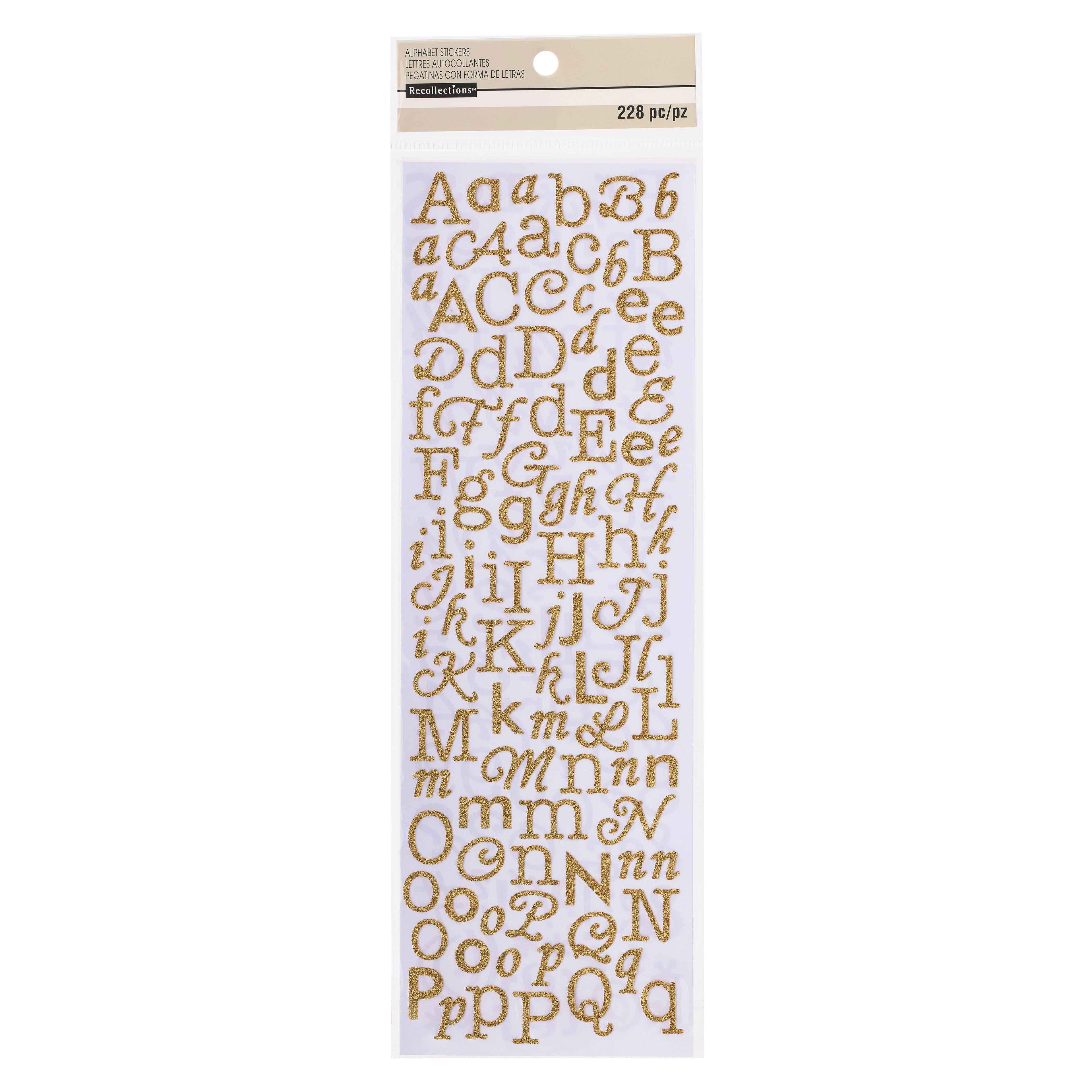 12 Packs: 85 ct. (1,020 total) Bernhard Gold Glitter Alphabet Foam Stickers  by Recollections™