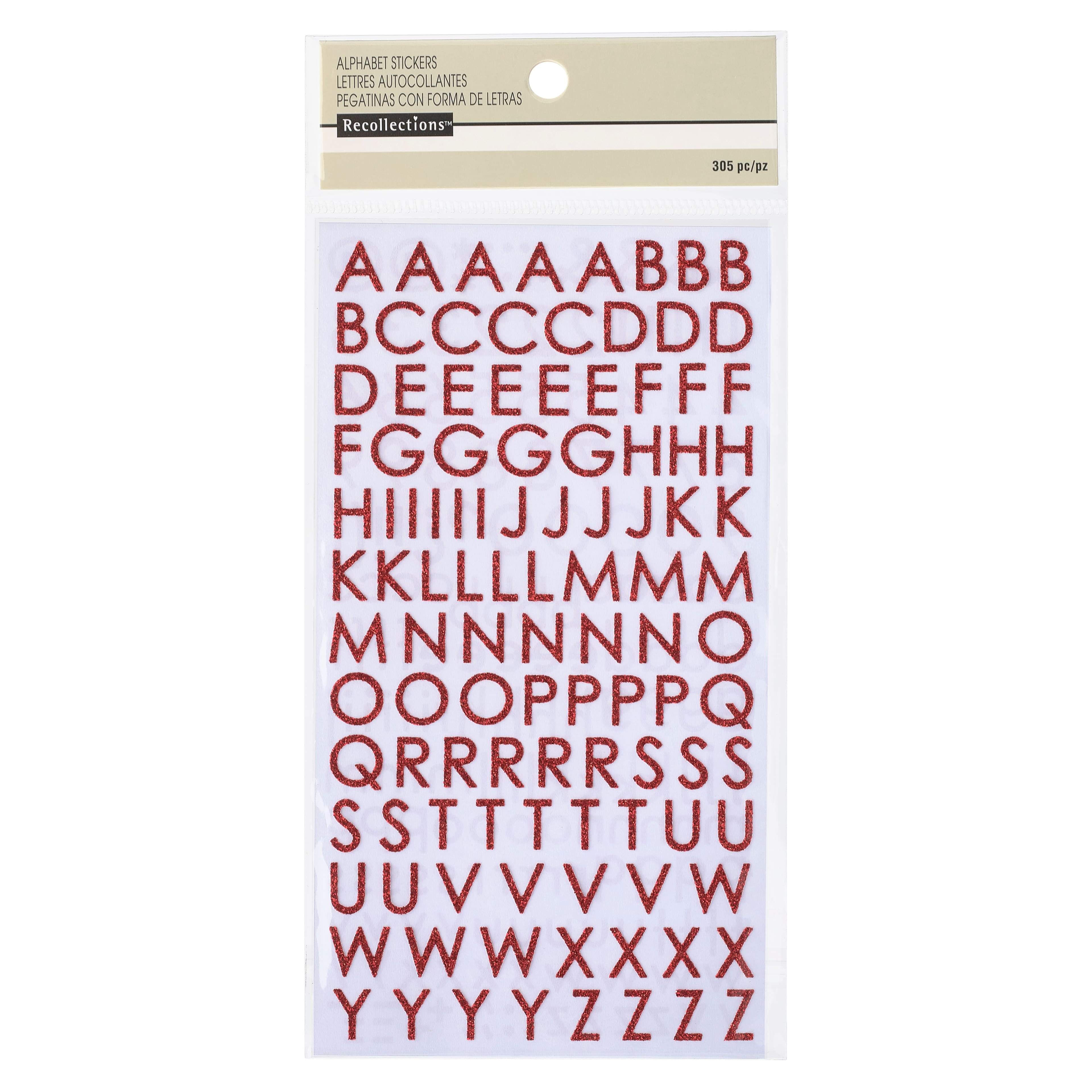 Recollections Glitter Block Alphabet Stickers, 12 Pack