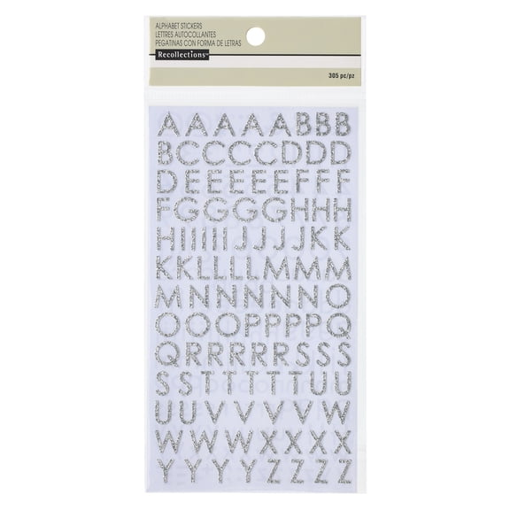 Recollections Glitter Block Alphabet Stickers, 12 Pack