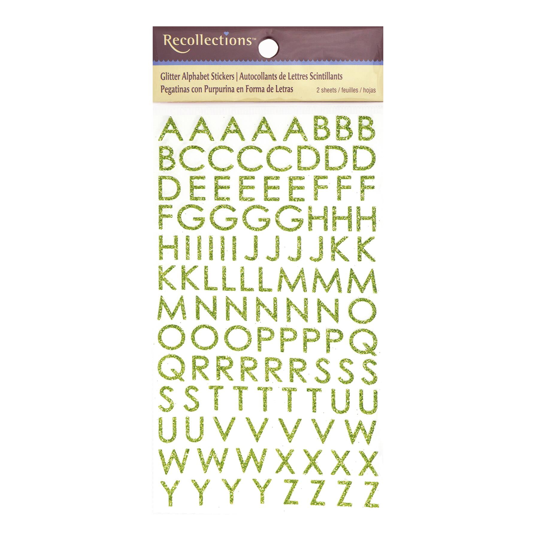 Recollections Glitter Block Alphabet Stickers, 12 Pack
