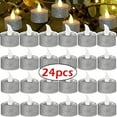 thumbnail image 1 of 12 Pack Glitter Tea Lights, Battery Operated LED Candles, Flickering for Holiday Gift Wedding Party Christmas Decoration, Batteries Included, 1 of 10