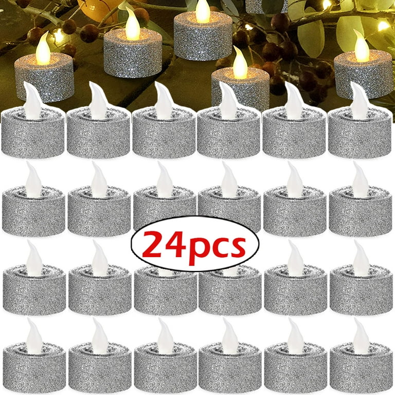 Merrynights LED Tea Lights Candles Battery Operated Bulk, 24-Pack  Long-Lasting Flameless Tealight Candles, Realistic Tea Lights for  Valentine's Day, Wedding Table Decor, 1.5'' D X 1.25'' H 