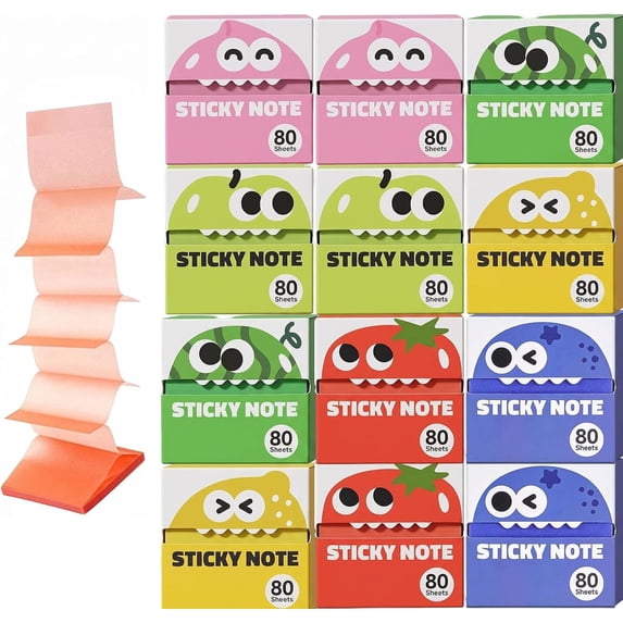12-Pack Glitter Transparent Sticky Notes, 3