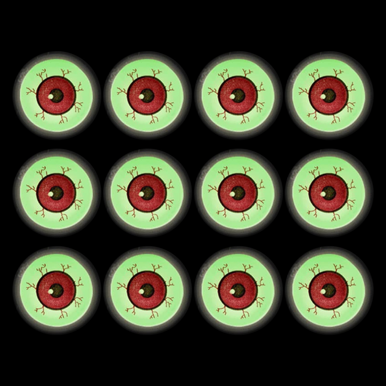 12 Pack Glow in The Dark Halloween Eyeballs, Ping Pong Plastic Eyeballs