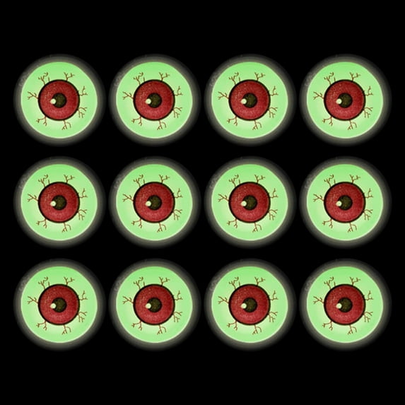 12 Pack Glow in The Dark Halloween Eyeballs, Ping Pong Plastic Eyeballs Scary Fake Eye Party Supplies Toy for Kids