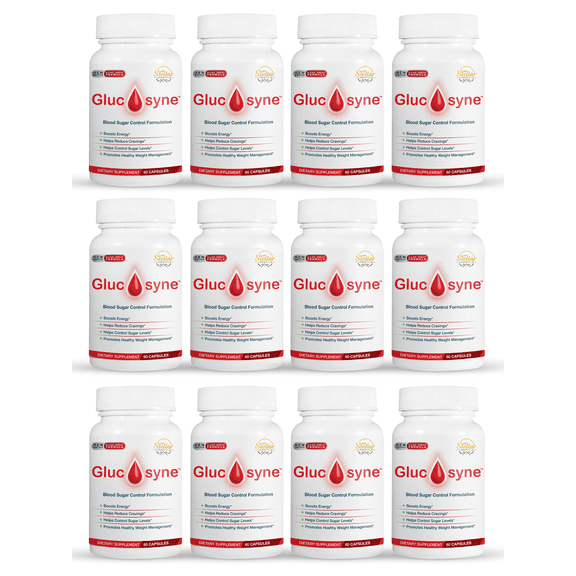 12 Pack Glucosyne Blood Sugar Control Formula Burn Fat, Reduce Cravings Lower Glucose-60 Capsules x12