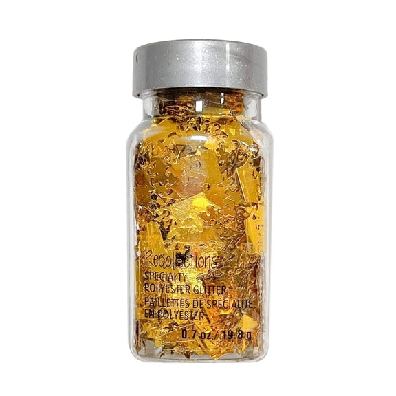 Recollections Gold Crown Polyester Glitter Shapes, 12 Pack