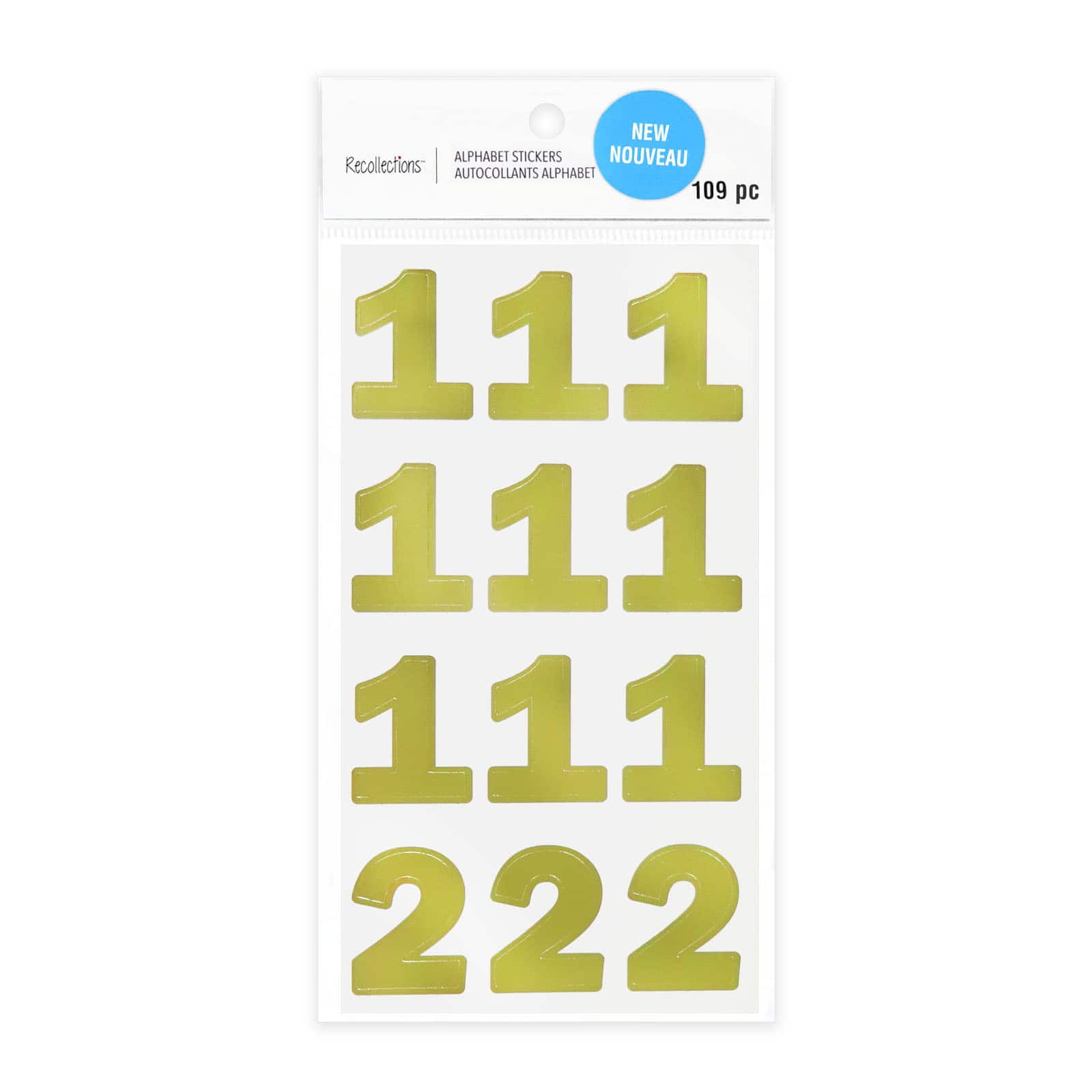 Recollections Gold Foil Number Stickers, 12 Pack