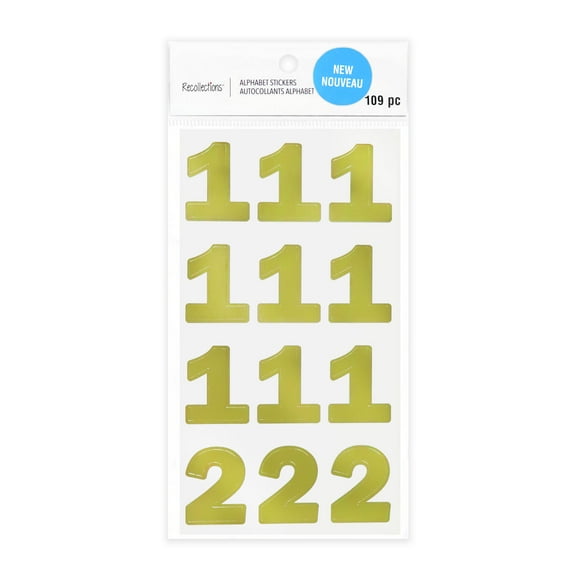 Recollections Gold Foil Number Stickers, 12 Pack