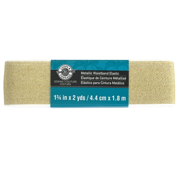 12 Pack: Gold Metallic Elastic Waistband by Loops & Threads