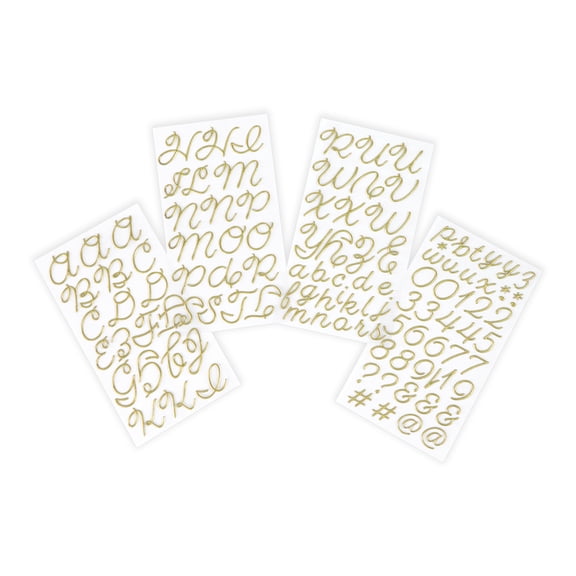 Recollections Gold Puffy Hand Letter Stickers, 12 Pack
