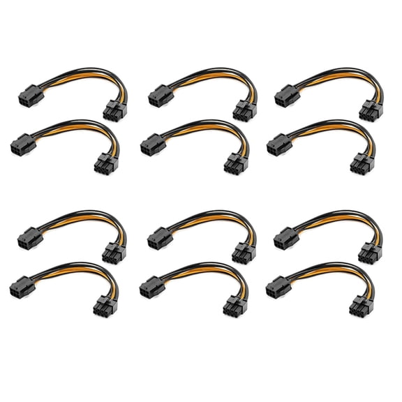12 Pack Graphics Card 6 Pin to 8 Pin PCIe Adapter Power Cable (GPU Video Graphics Card Power Cable) 7.8 Inch