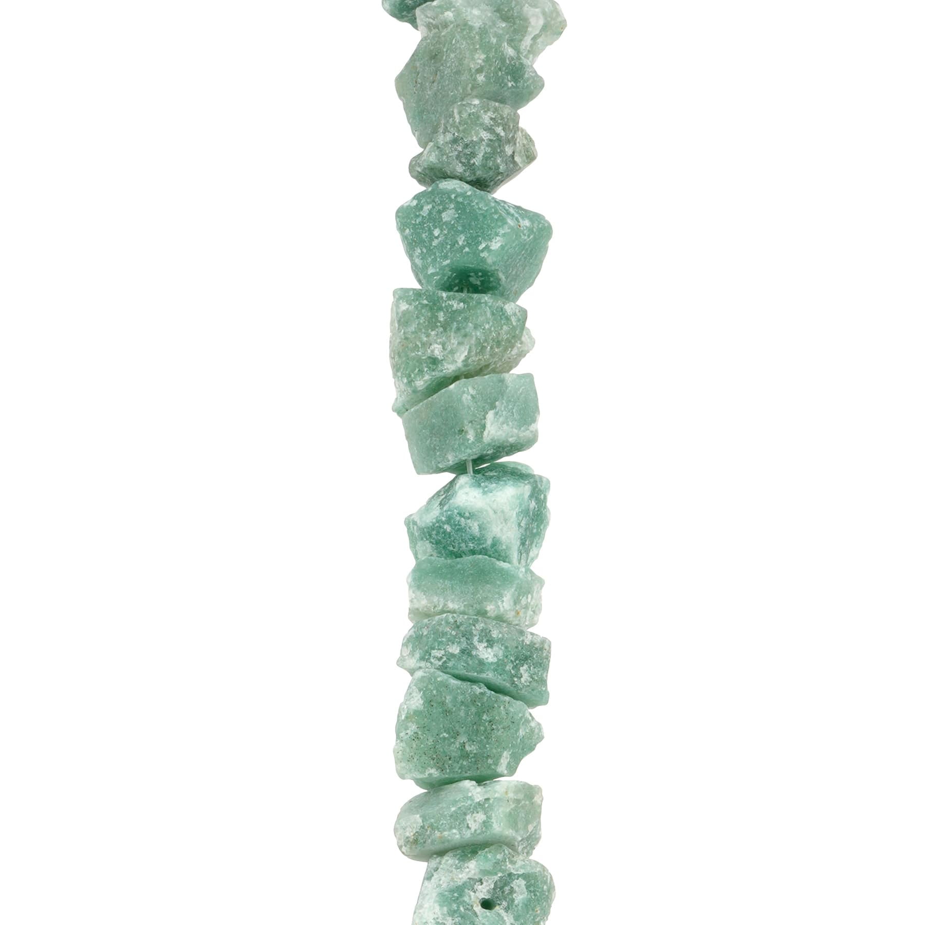 Bead Landing Green Dyed Aventurine Nugget Beads, 12 Pack