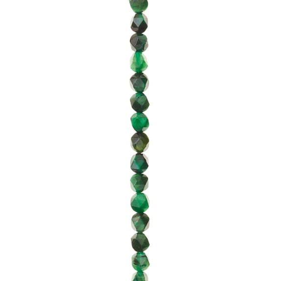 Bead Landing Green Dyed Faceted Tiger's Eye Beads, 6mm, 12 Pack